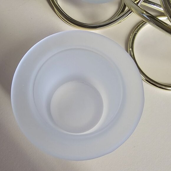 PartyLite Gemini Votive Candle Holder 3.5" gold holders frosted glass glam gold - Picture 9 of 14
